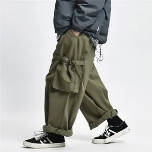 Solid Mono Color Baggy Cargo Pants