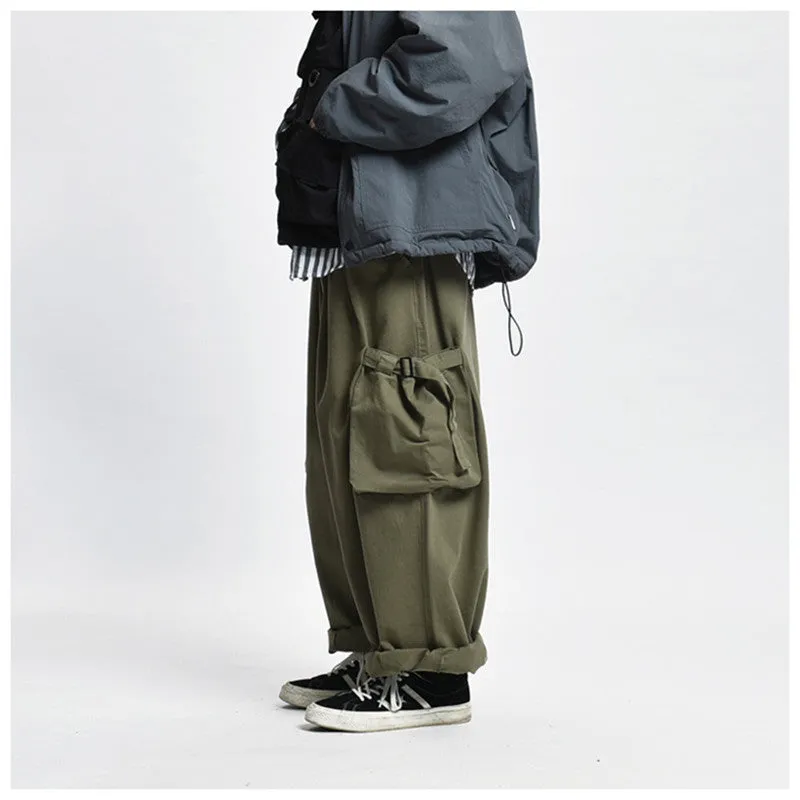 Solid Mono Color Baggy Cargo Pants