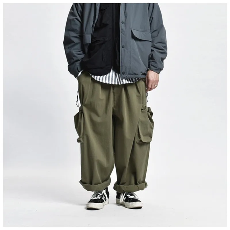 Solid Mono Color Baggy Cargo Pants