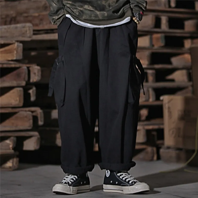 Solid Mono Color Baggy Cargo Pants