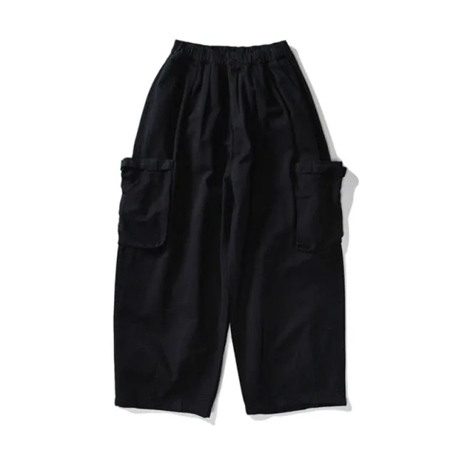 Solid Mono Color Baggy Cargo Pants