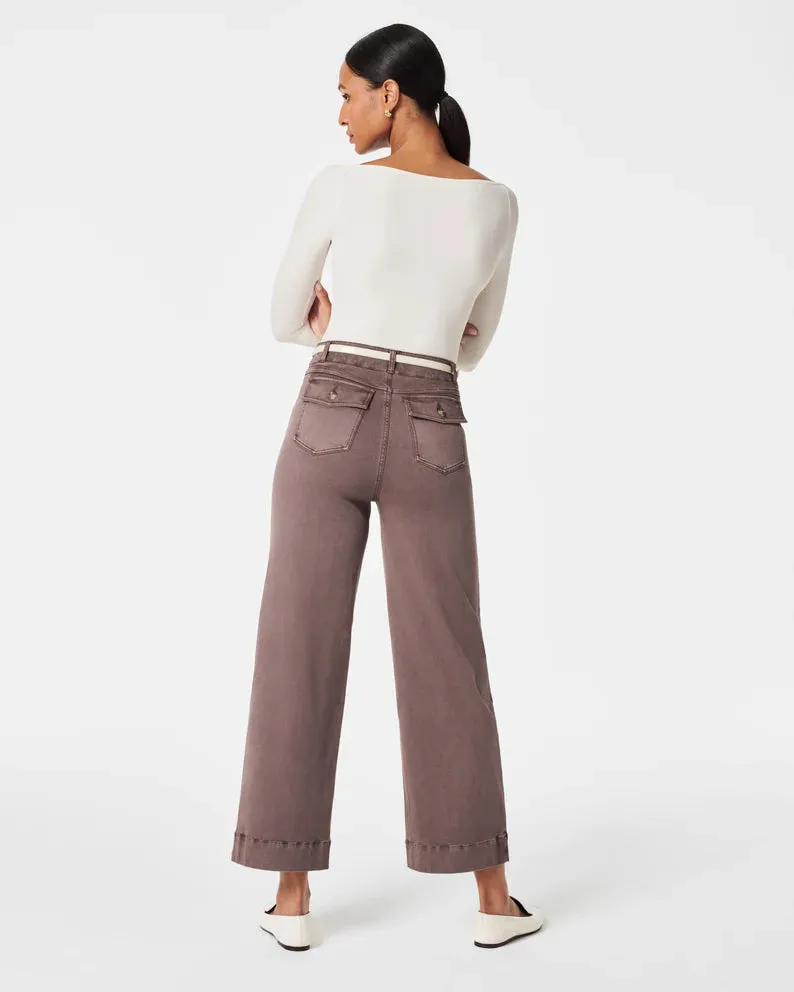 SPANX Stretch TwiIl Cropped Wide Leg Pant