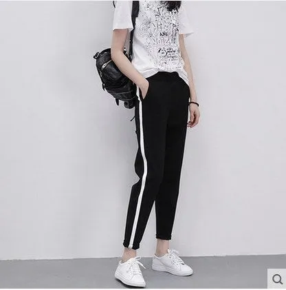 Striped Drawstring Casual Harem Pants