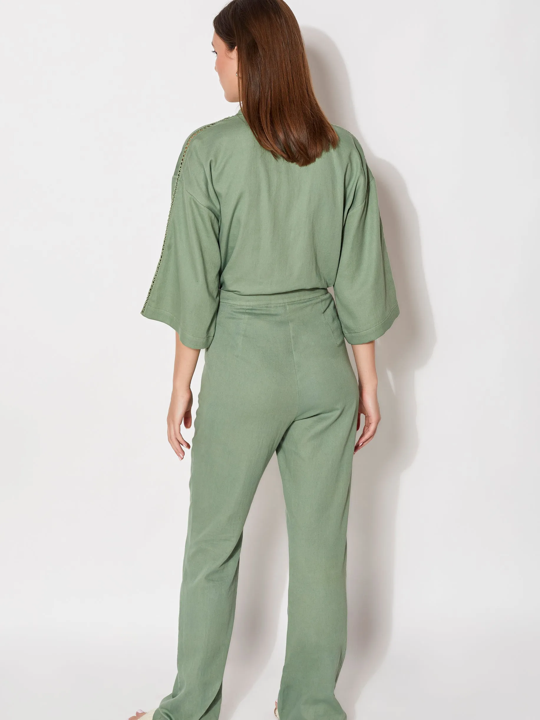 Sustainable Organic Aria Olive Lounge Pants