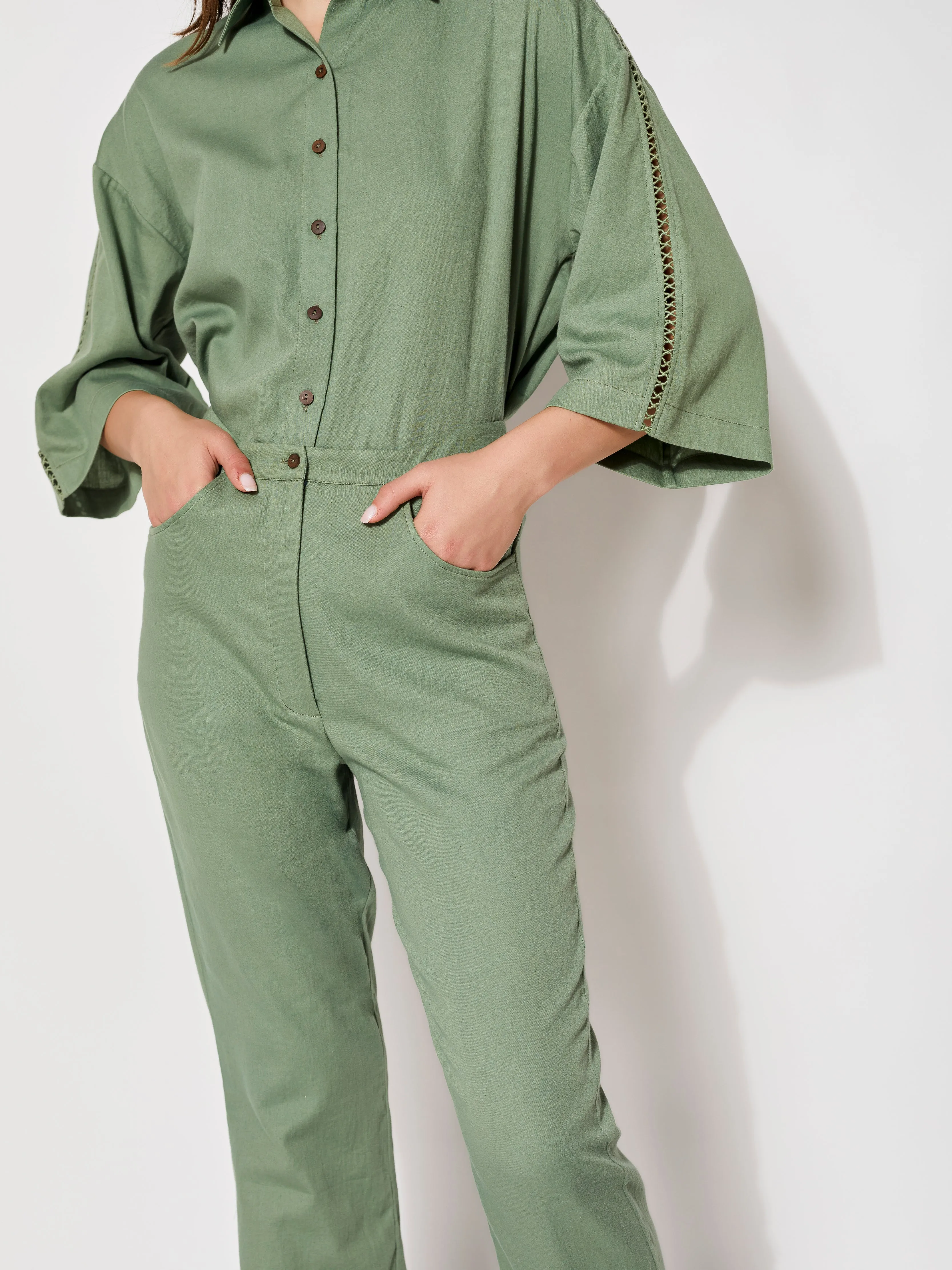 Sustainable Organic Aria Olive Lounge Pants