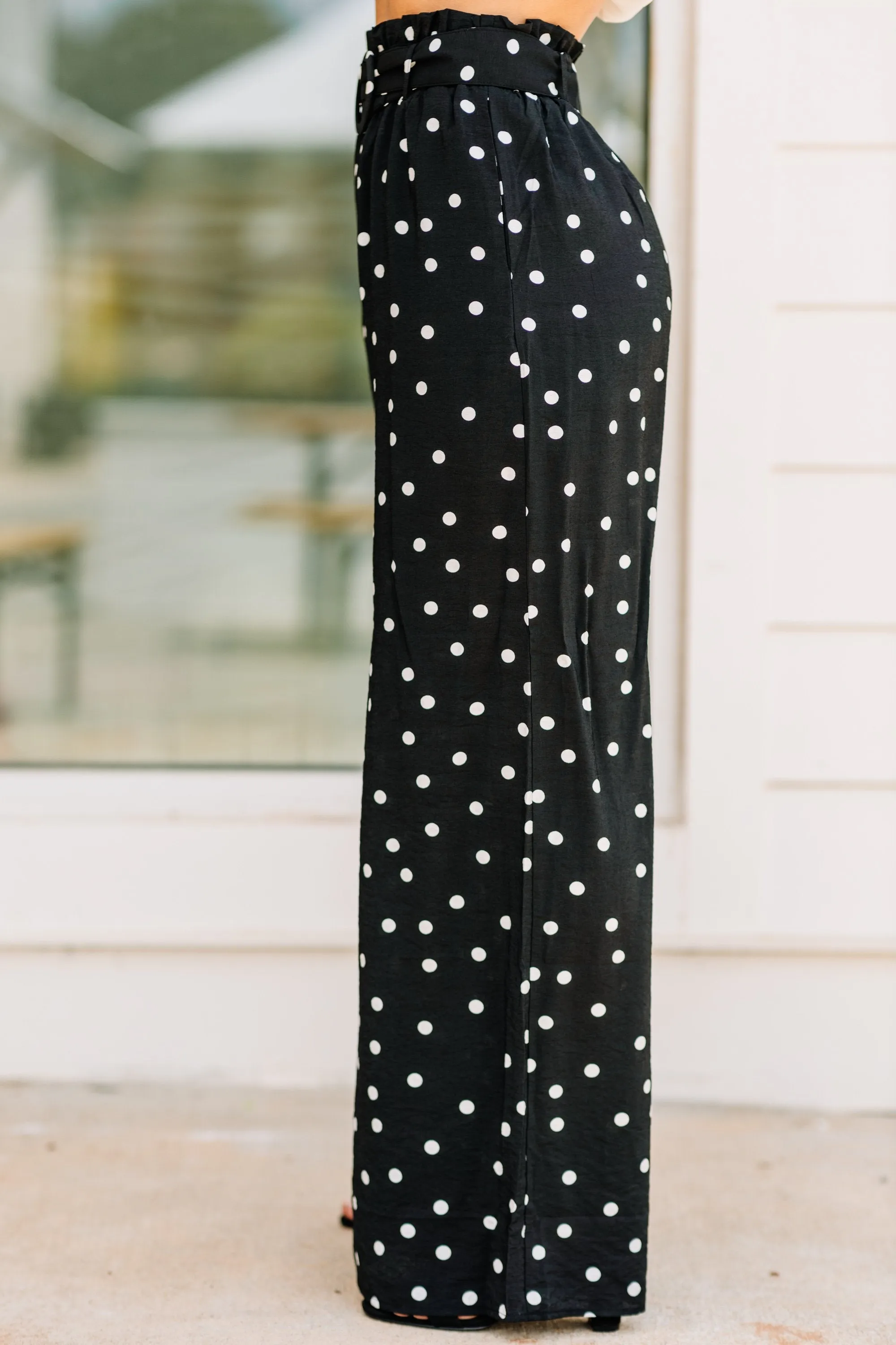 Tight Schedule Black Polka Dot Pants