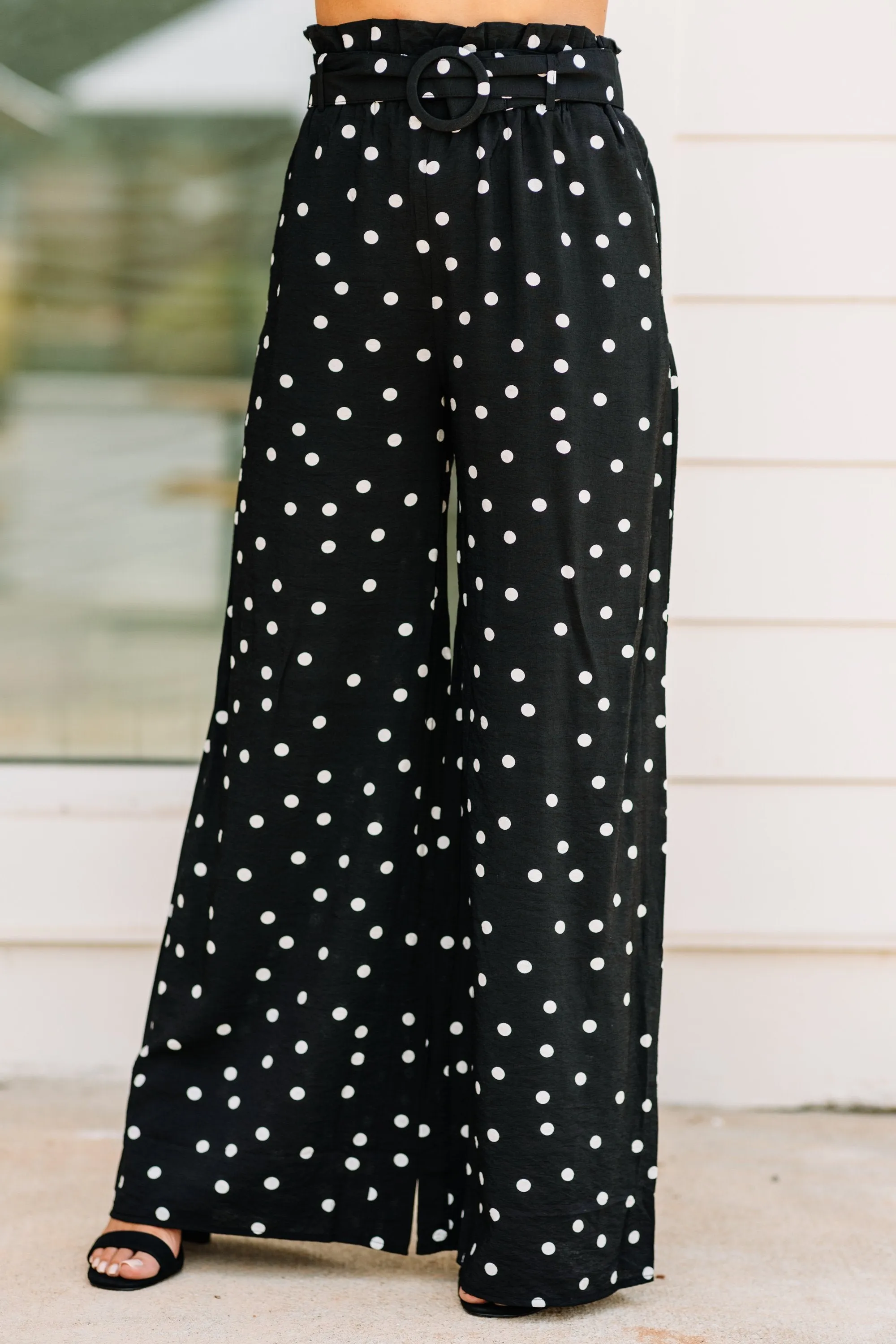 Tight Schedule Black Polka Dot Pants