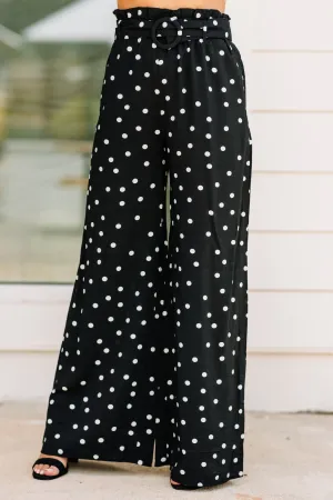 Tight Schedule Black Polka Dot Pants