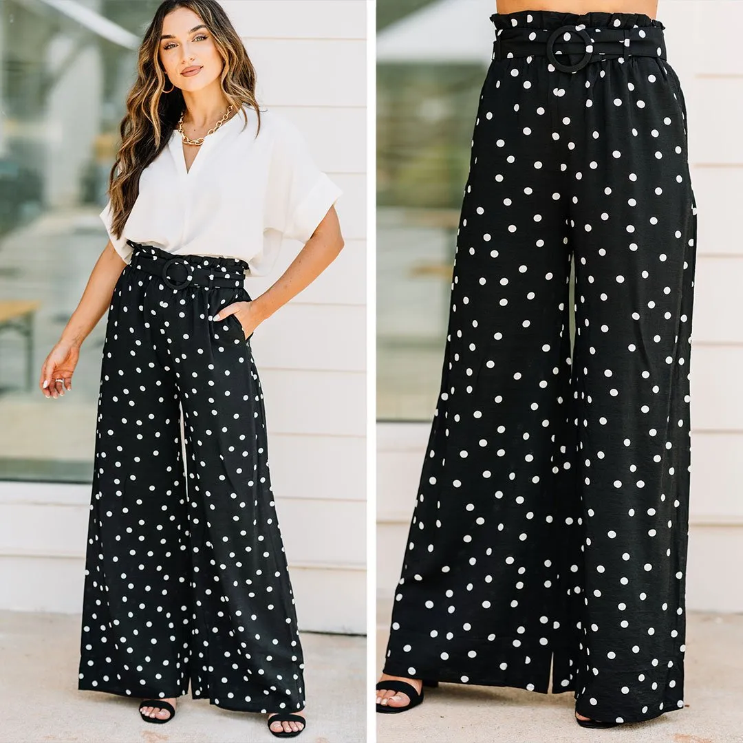 Tight Schedule Black Polka Dot Pants