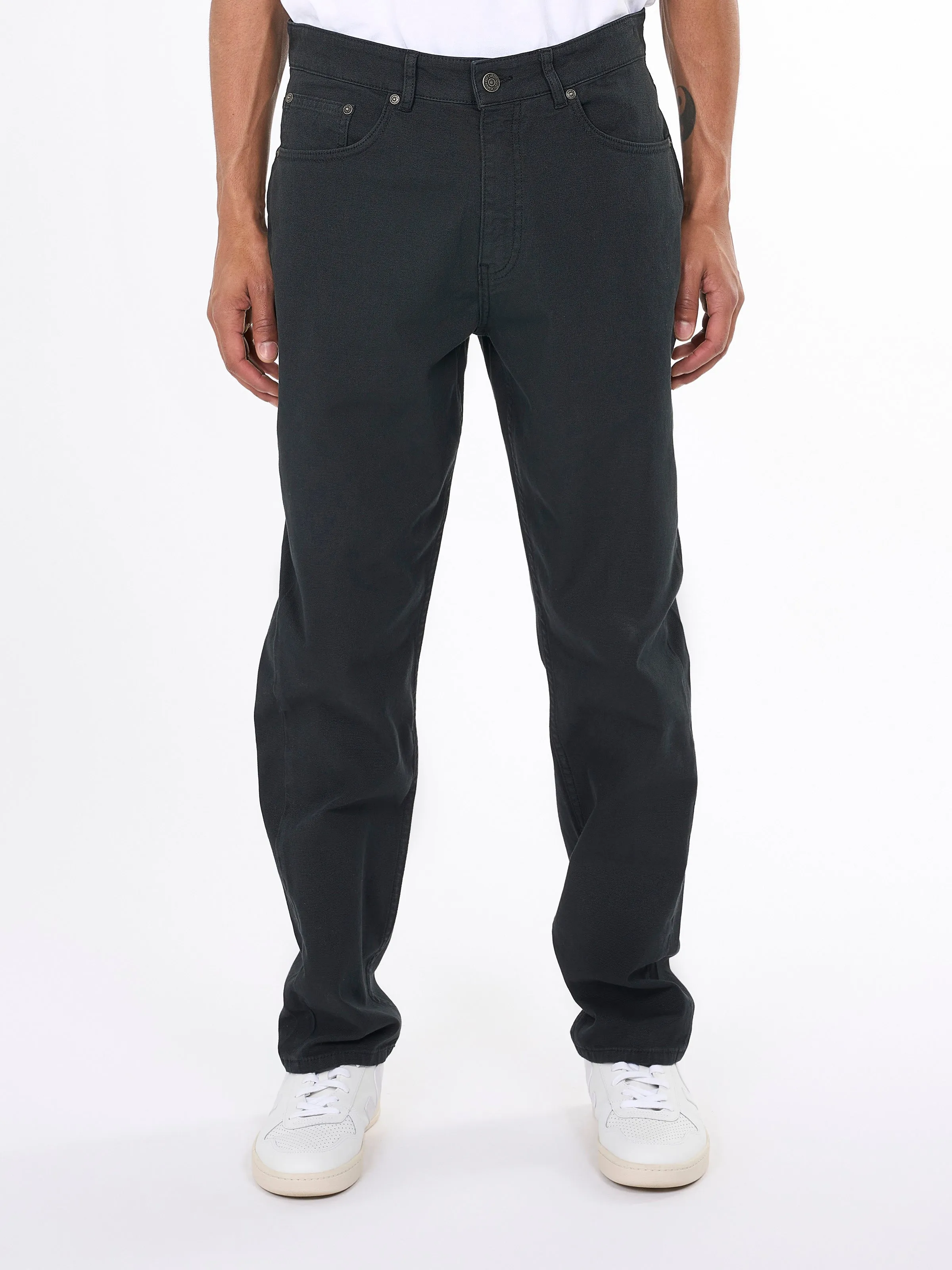 TIM 5-pocket canvas relaxed fit pant - Black Jet