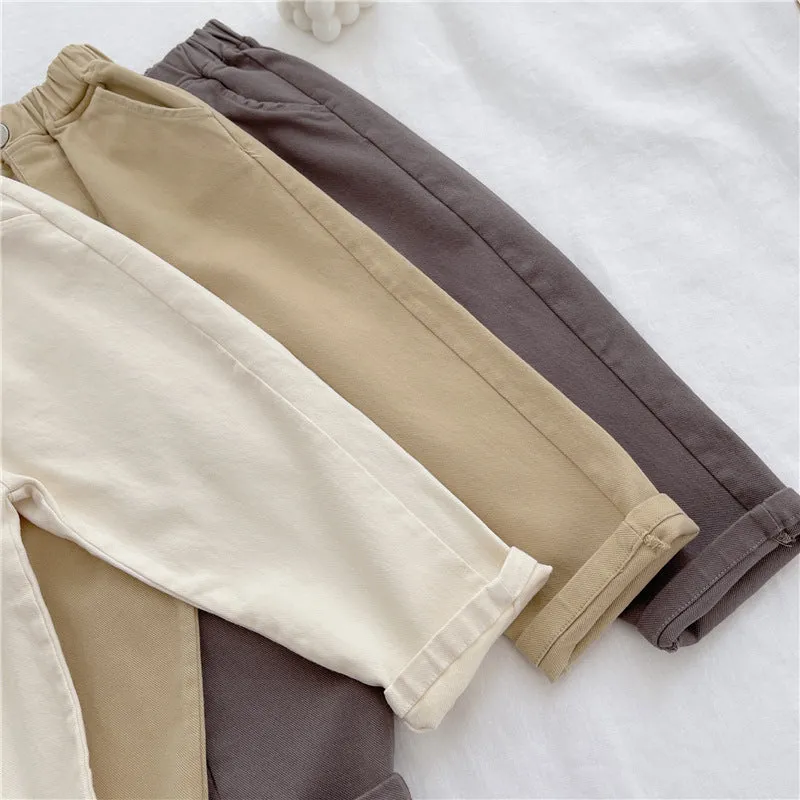 Toddler Kids Boys Fashion Casual Trousers Solid Color