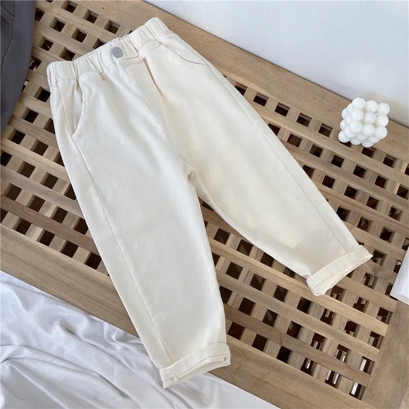 Toddler Kids Boys Fashion Casual Trousers Solid Color