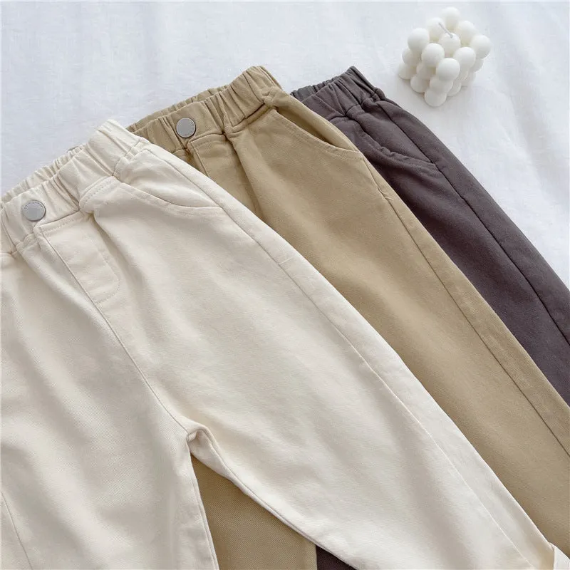 Toddler Kids Boys Fashion Casual Trousers Solid Color