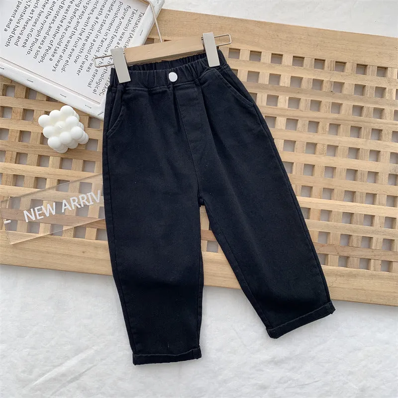 Toddler Kids Boys Fashion Casual Trousers Solid Color