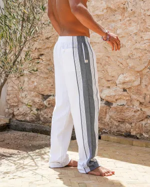 White & Navy Classic Lounge Pants