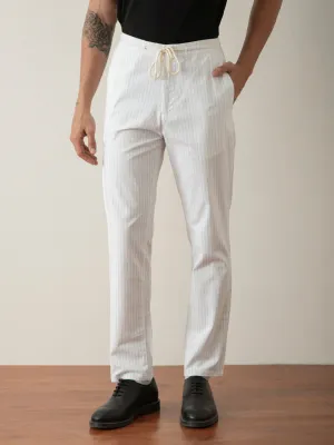 White Striped Loose Pants