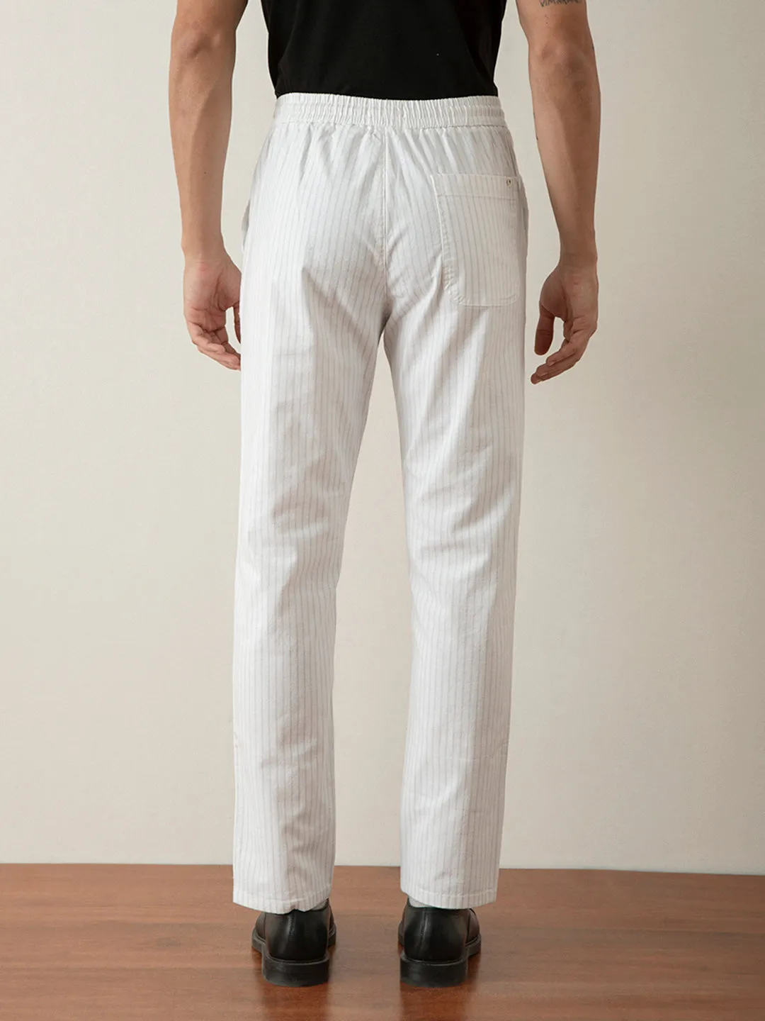 White Striped Loose Pants