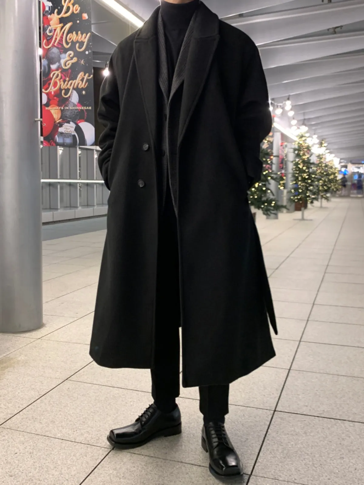 WLS Loose Long Thick Cashmere Coat