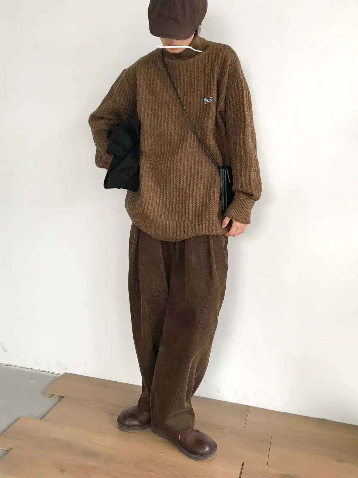 WLS Retro Caramel Loose Turtleneck Sweater