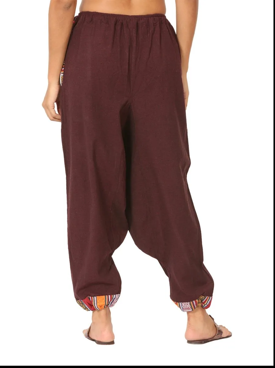 Women's Designer Harem Pants | Maroon | Fits Waist Size 28" to 36"