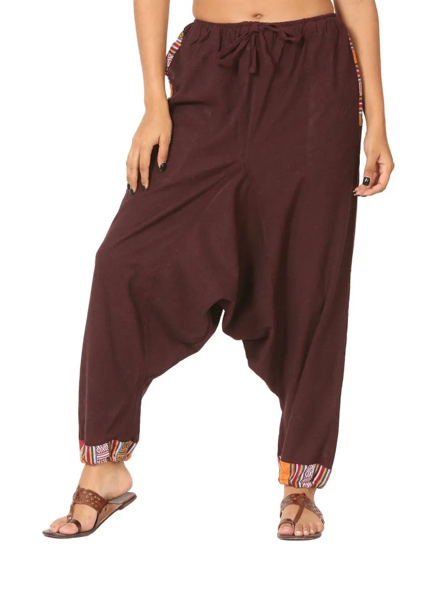 Women's Designer Harem Pants | Maroon | Fits Waist Size 28" to 36"