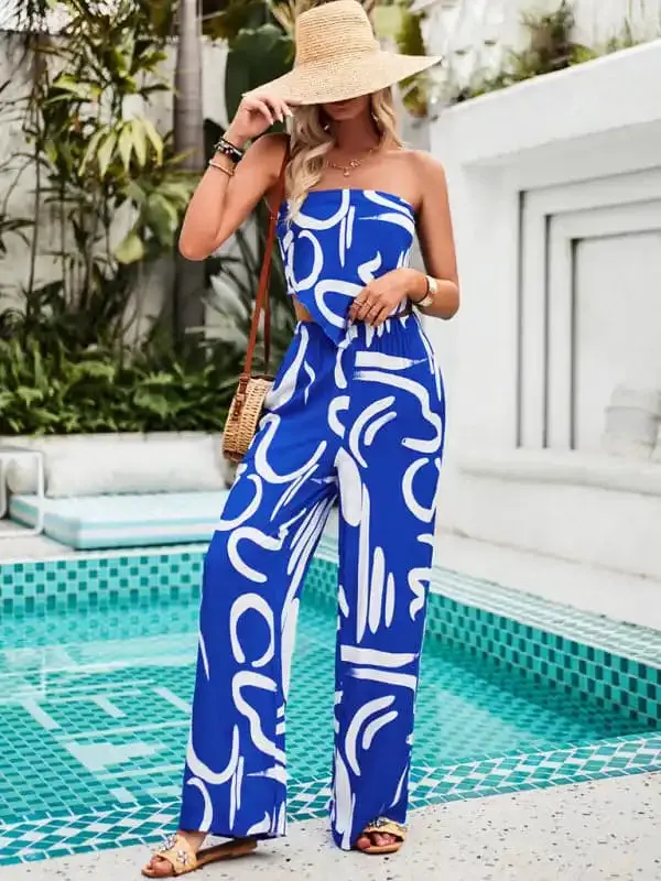 Women’s Elegant Fashion Printed Vacation Suit