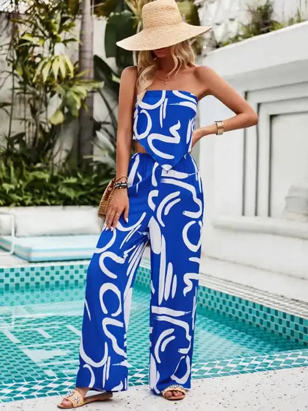 Women’s Elegant Fashion Printed Vacation Suit